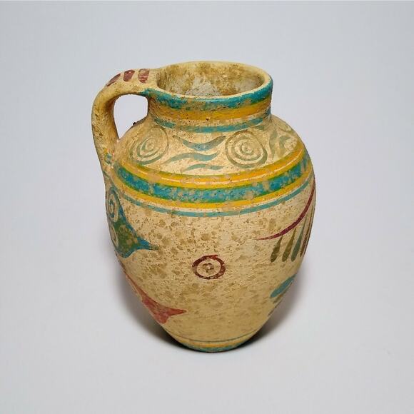 Rare Clay Pot Copy from Island of Kreta 1500 B.C. No 334 Greece Pottery - Picture 3 of 6